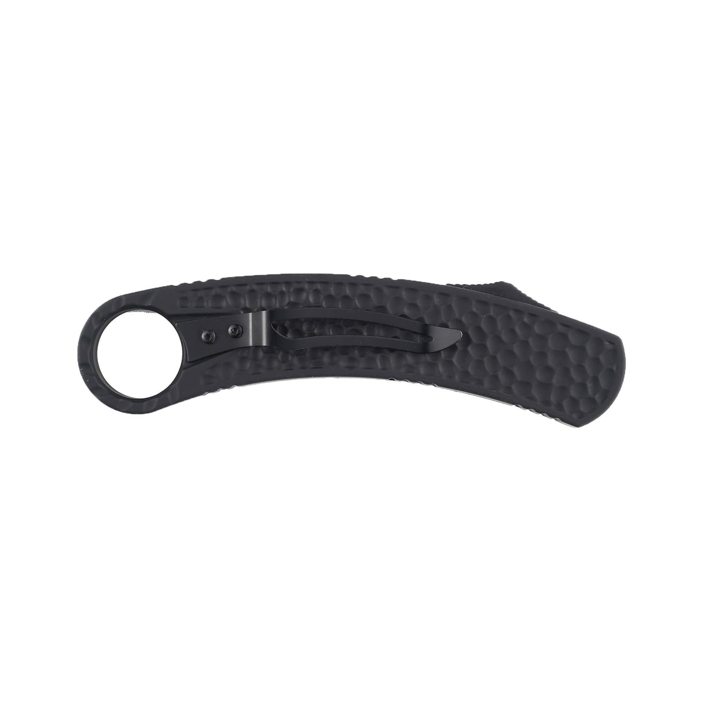 KRMBT Automatic OTF Knife on a white background with the blade retracted and the hip clip visible.