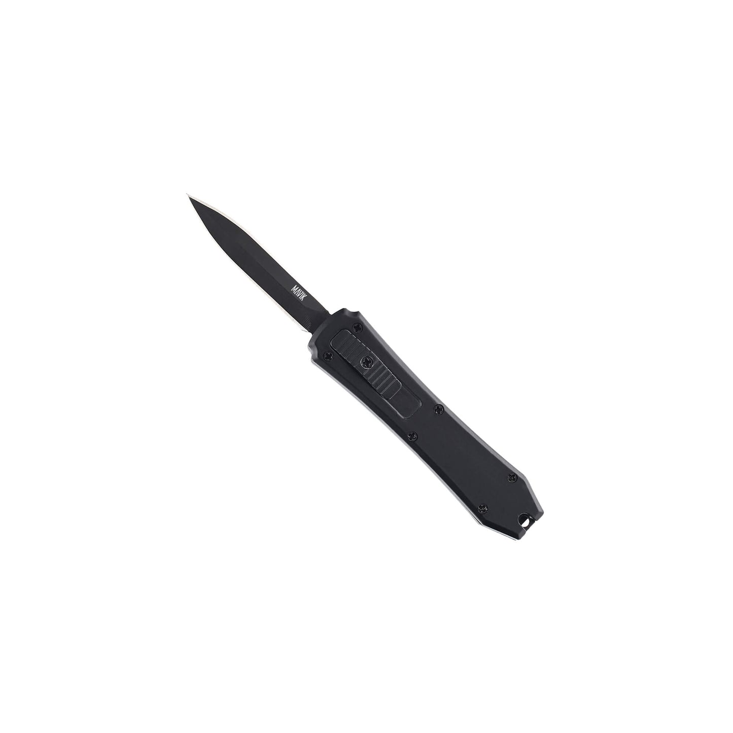 Black Hunting, fishing, EDC Mini automatic OTF knife Xkarve with spear point blade, Zinc alloy handle and lanyard hole.
