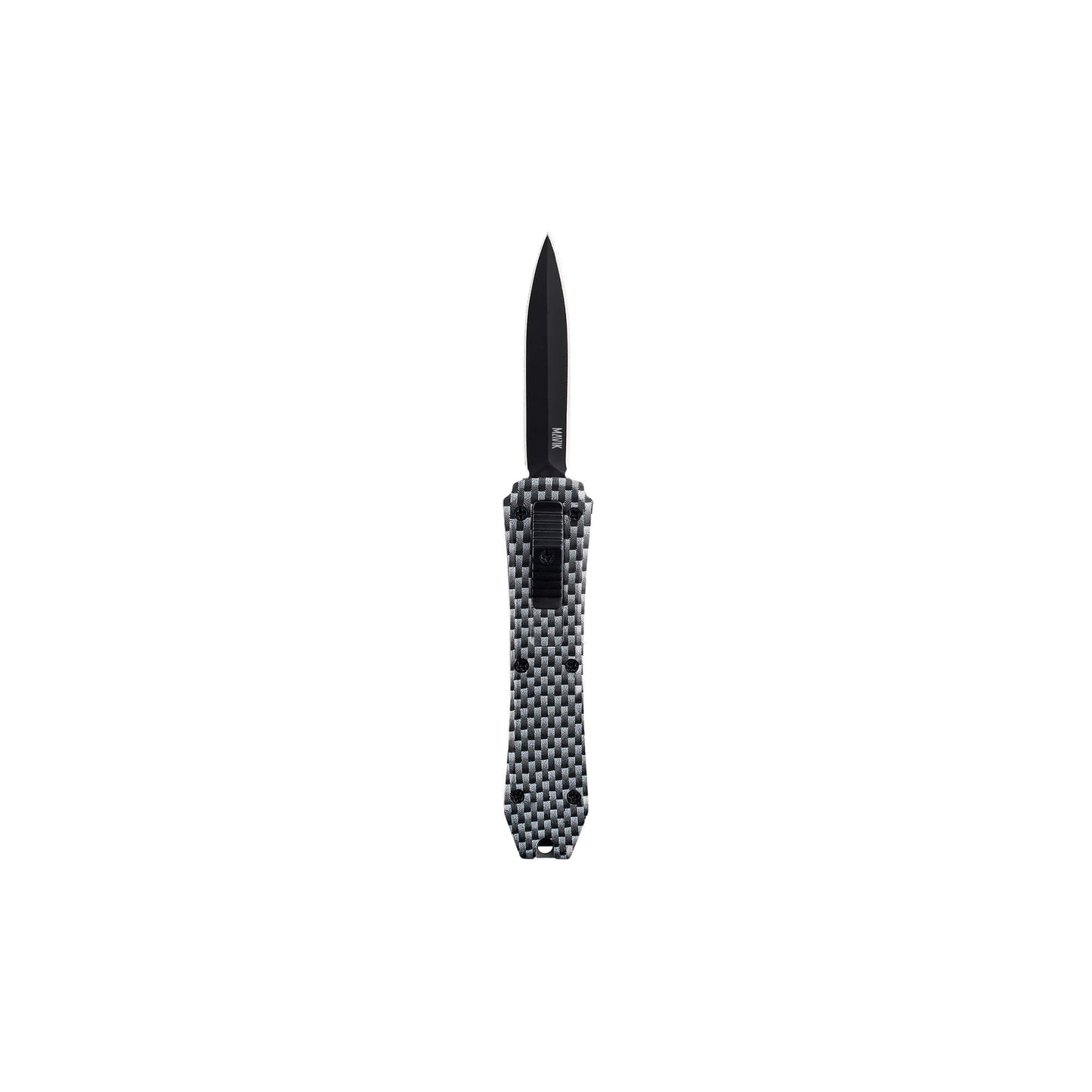 Carbon Hunting, fishing, EDC Mini automatic OTF knife Xkarve with spear point blade, Zinc alloy handle and lanyard hole.