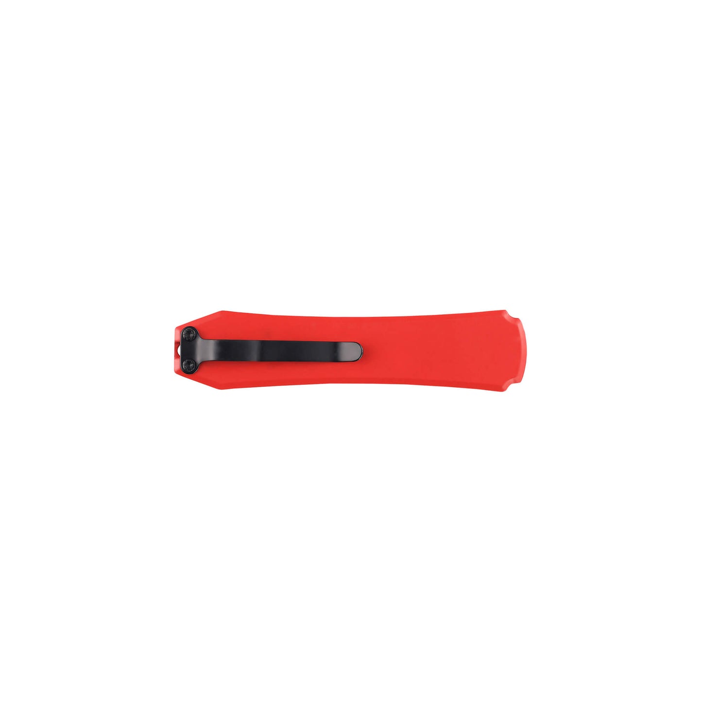 Red Hunting, fishing, EDC Mini automatic OTF knife Xkarve with spear point blade, Zinc alloy handle and lanyard hole.