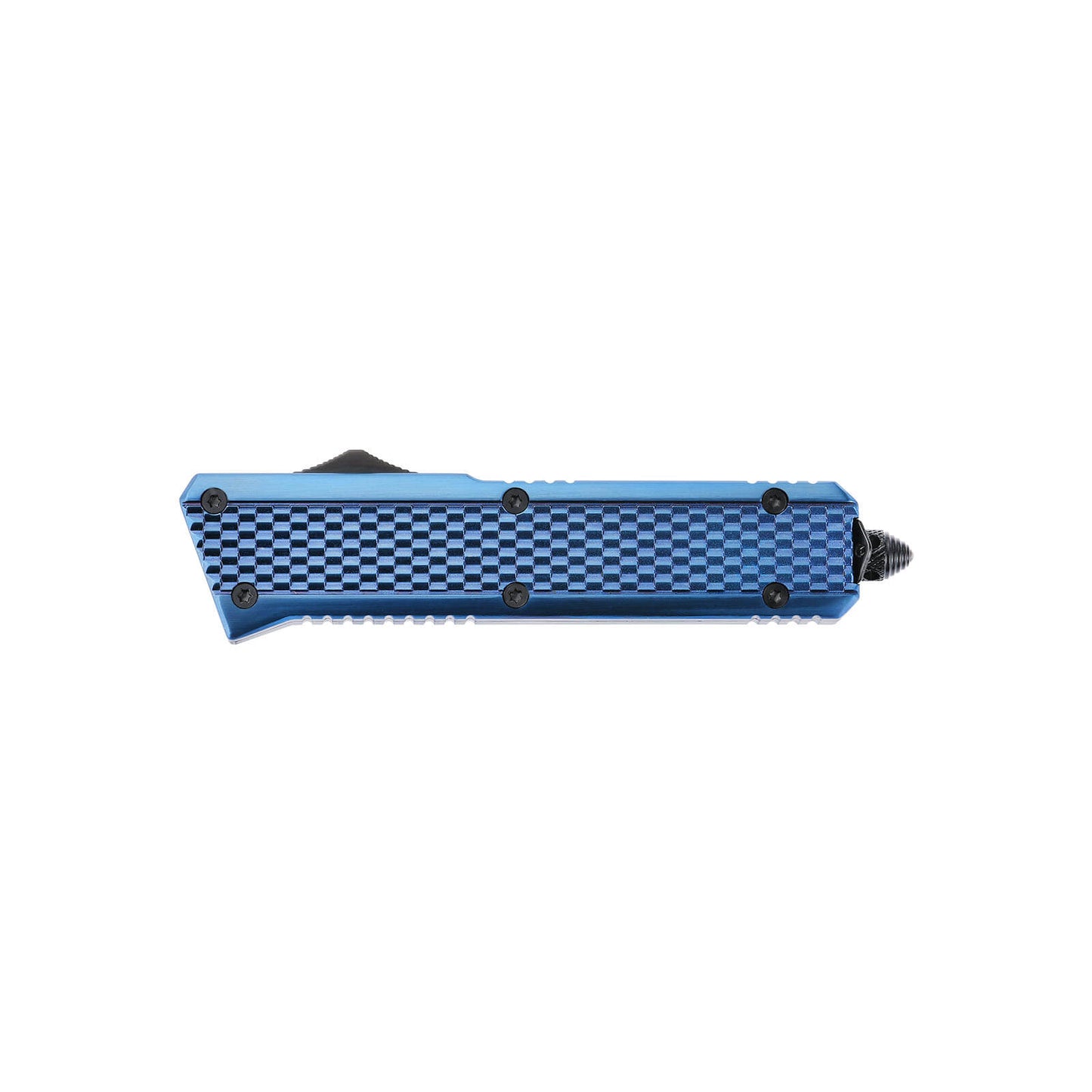 Oran Large OTF knife with dual-action, tanto blade and textured Zinc Alloy handle for secure grip.