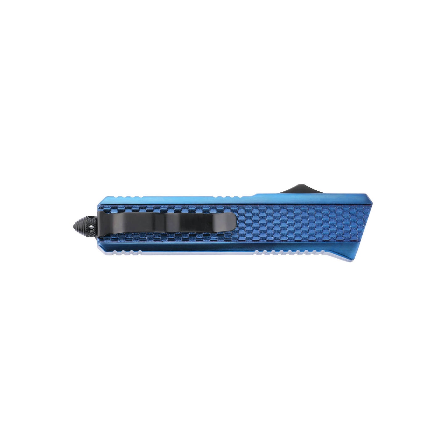 Oran Large OTF knife with dual-action, tanto blade and textured Zinc Alloy handle for secure grip.