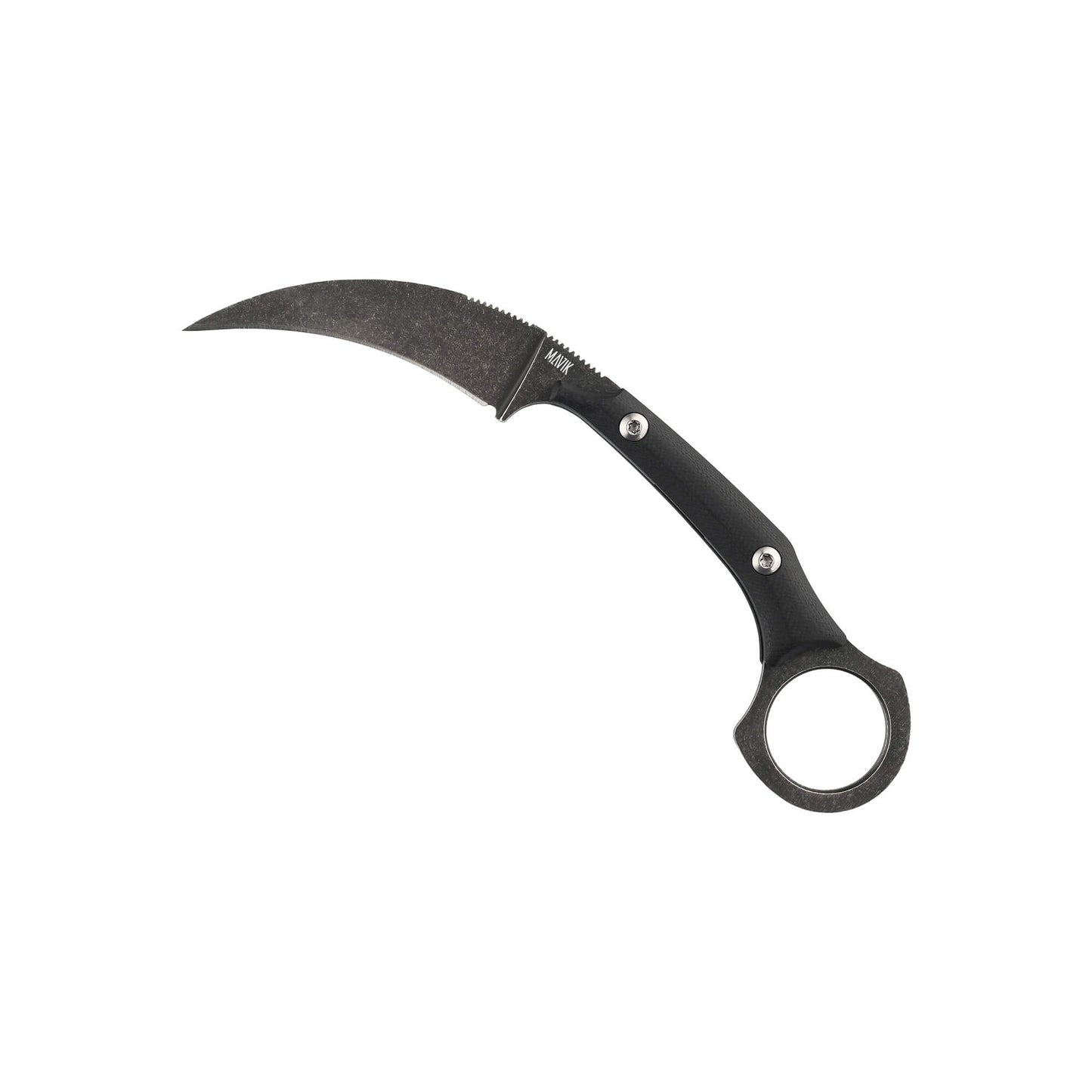 Black fixed-blade knife Sigurd from Mavik Gear made of 7Cr13 Steel and G10 for secure grip, with talon blade.