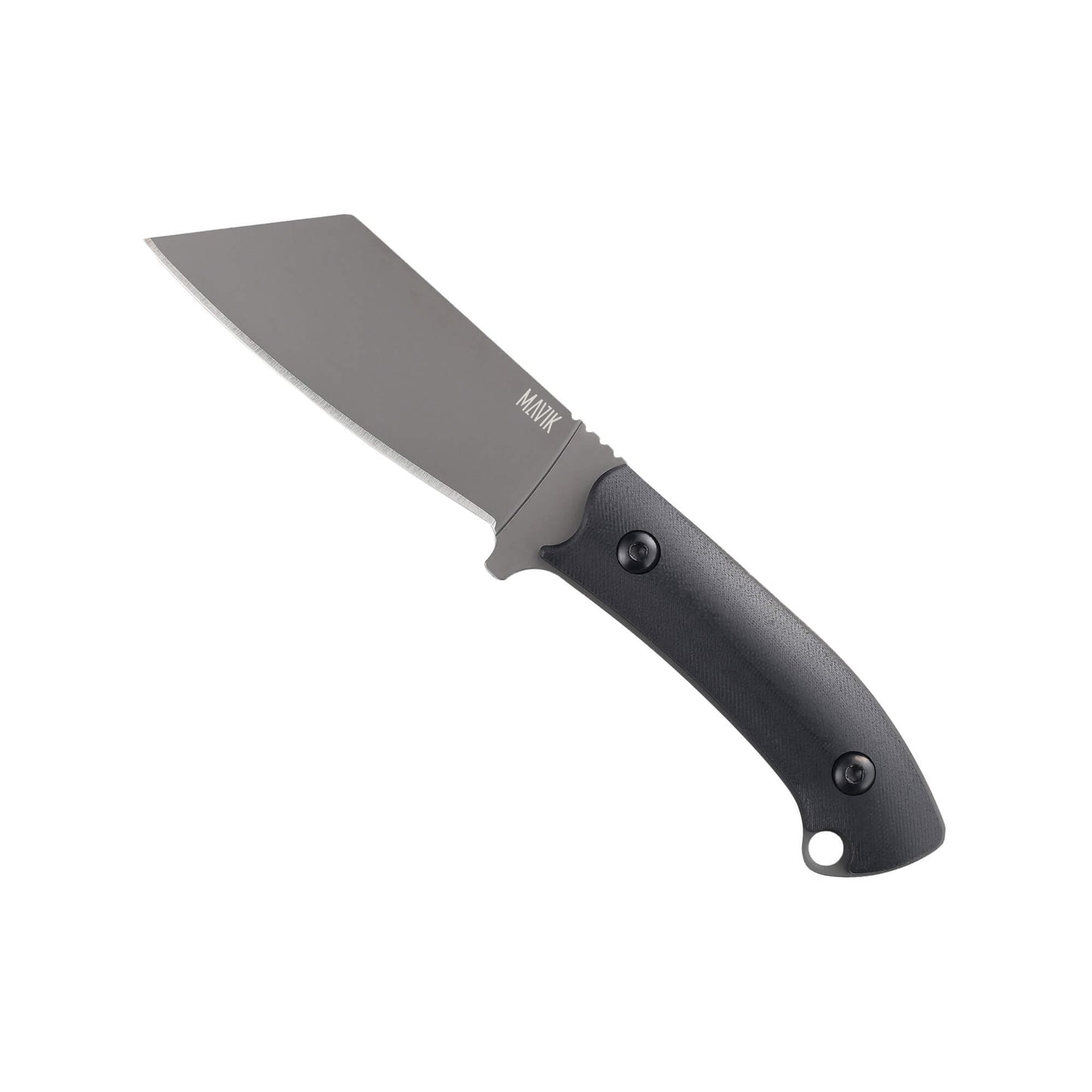 Fixed Blade knife Talis from Mavik Gear with a sheep's foot D2 Steel blade, anti-slip G10 handle, and lanyard hole.