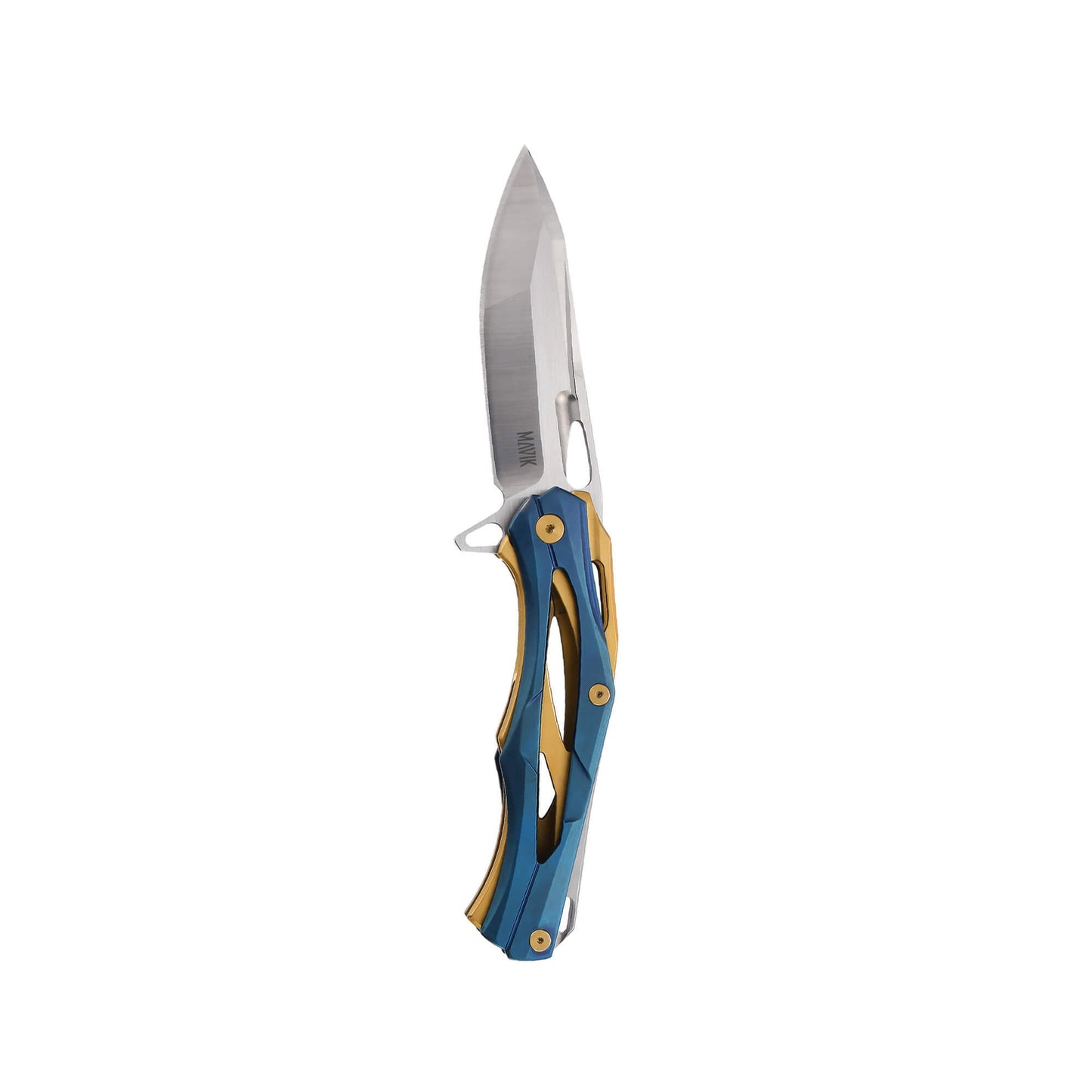 Folding knife Morpher from Mavik Gear with 3.65" reverse tanto blade, liner lock, pocket clip, and lanyard hole.