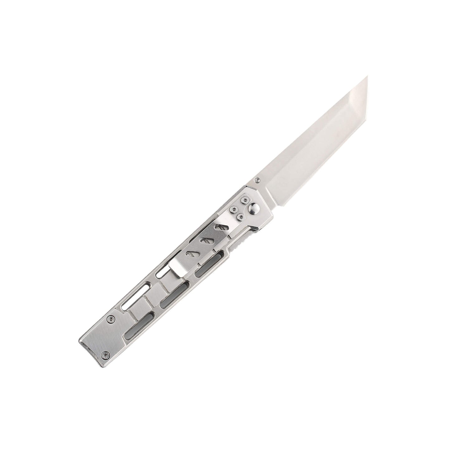Folding knife Sling Reap from Mavik Gear with 440C steel american tanto blade, aluminum alloy handle, and hip clip.