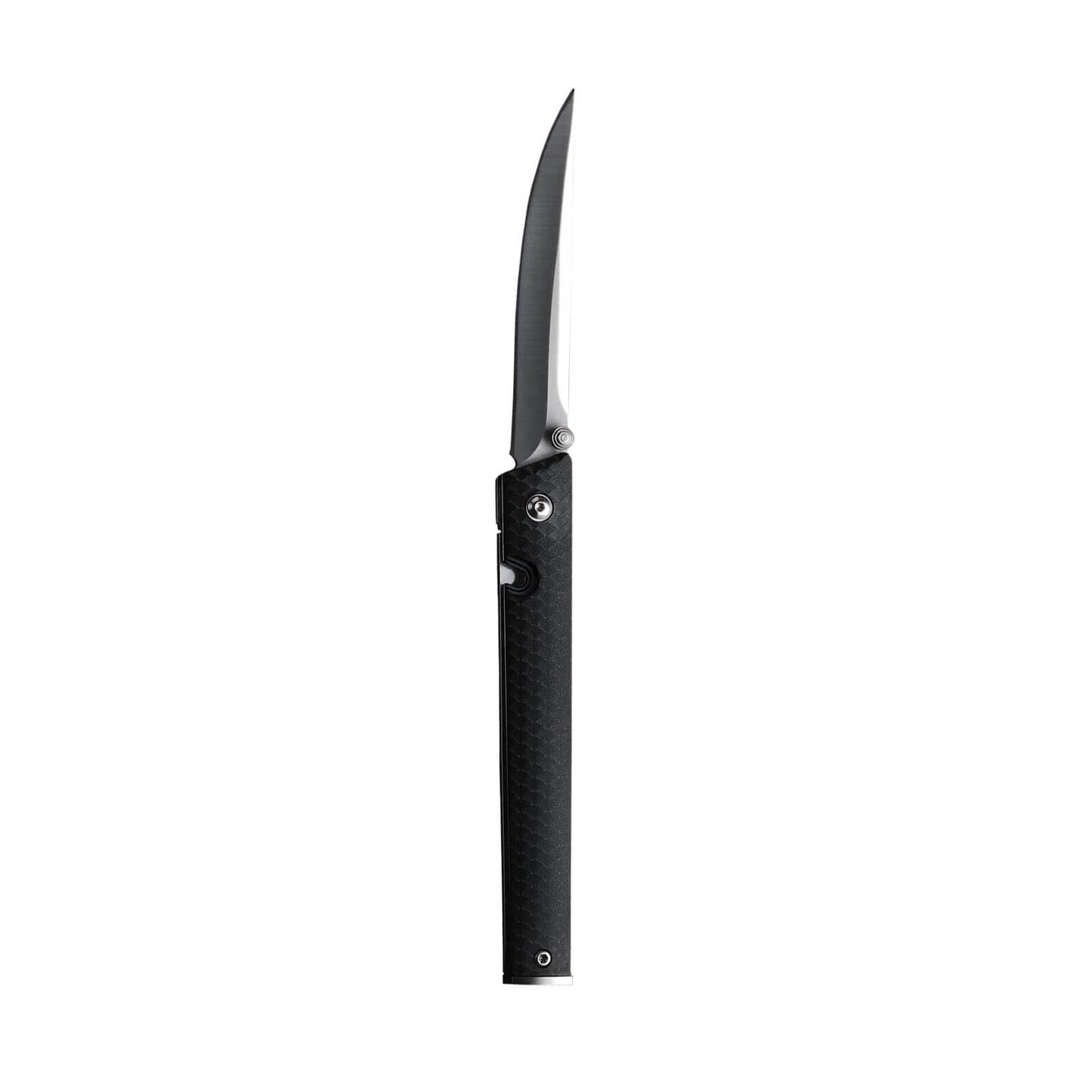 Folding EDC knife Sown from Mavik Gear with american tanto blade, black G10 anti-slip handle, and pocket clip.