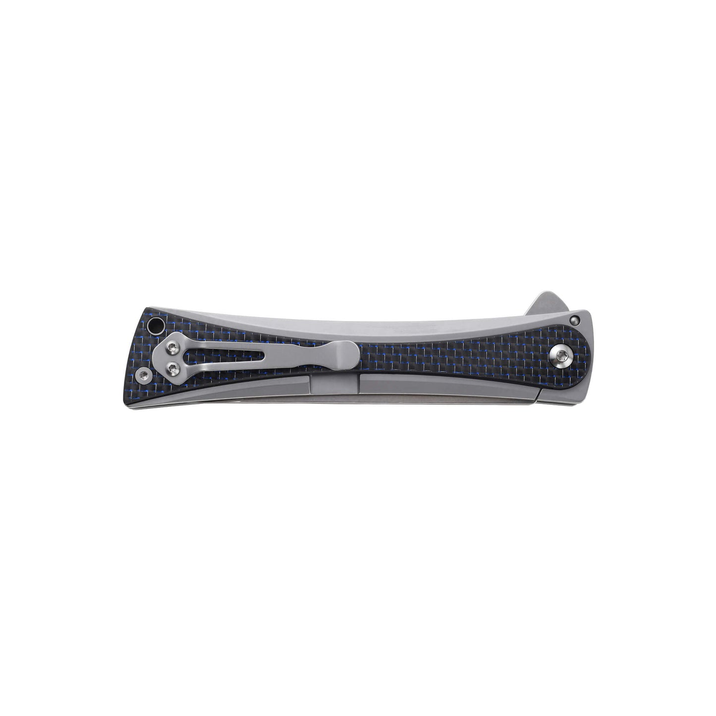 Folding knife Tribe from Mavik Gear with american tanto blade, Carbon Fiber and Steel handle, lanyard hole and hip clip.