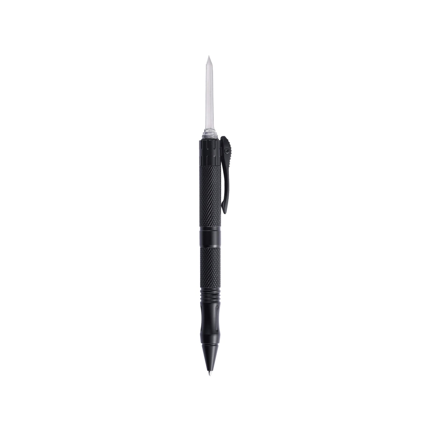 Mavik Pen: dual-action tool with a luxury black ink pen, a concealed 440C double-edge dagger blade, and Zinc Aluminum handle.