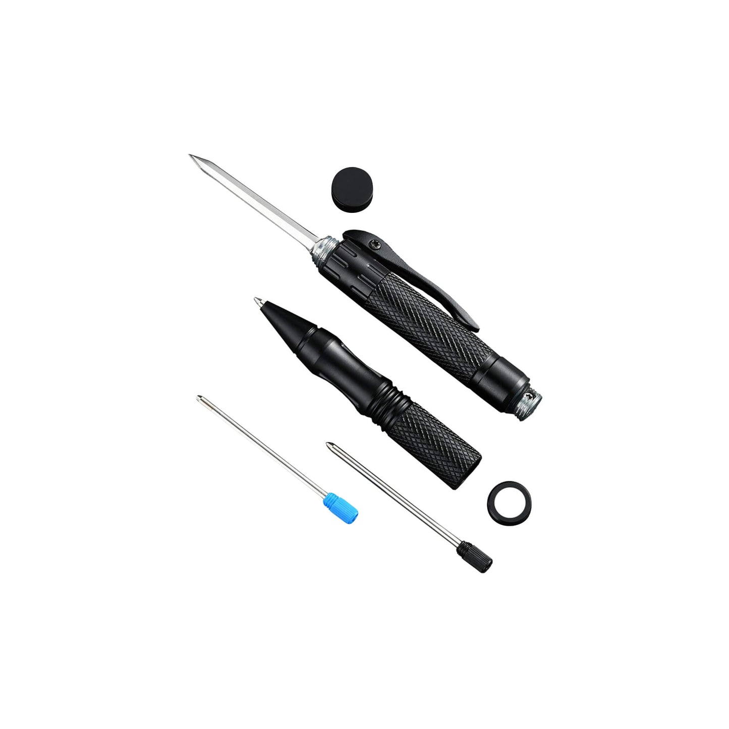 Mavik Pen: dual-action tool with a luxury black ink pen, a concealed 440C double-edge dagger blade, and Zinc Aluminum handle.