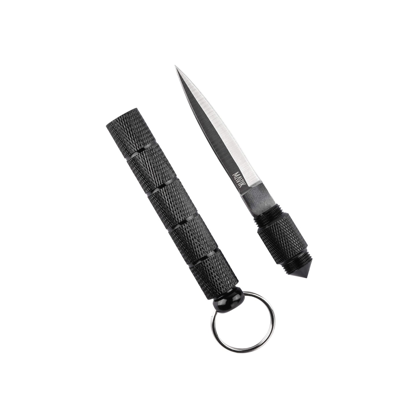 Mavik Gear tactical accessories, custom made knife Tsun with 420C Steel double-edge dagger blade, and Aluminum alloy handle.