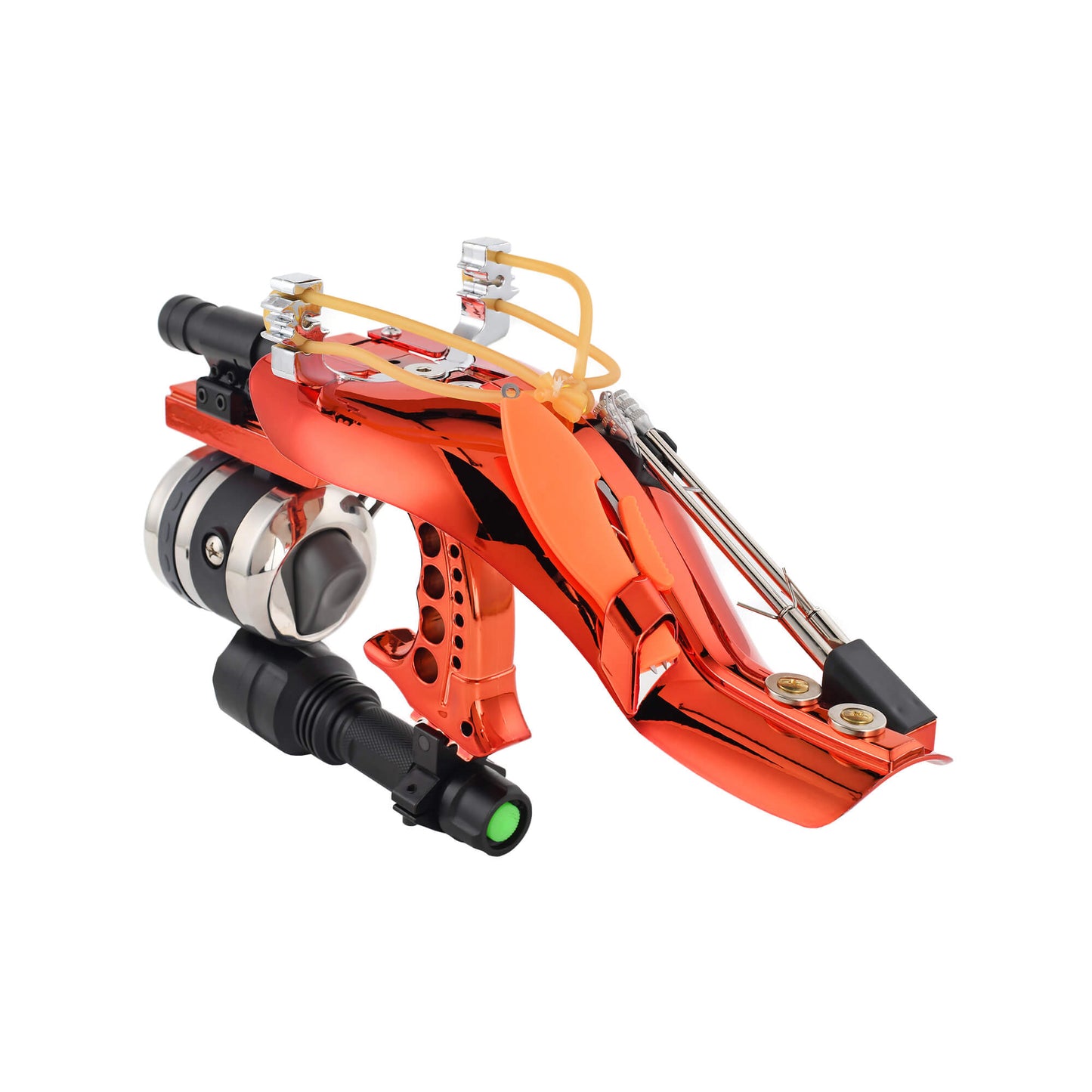 Fishing slingshot F-Ballista 01 with Flashlight, Fishing Reel, 3 Fish Darts with Dart Box, Magnetic Ball Holder and Laser.