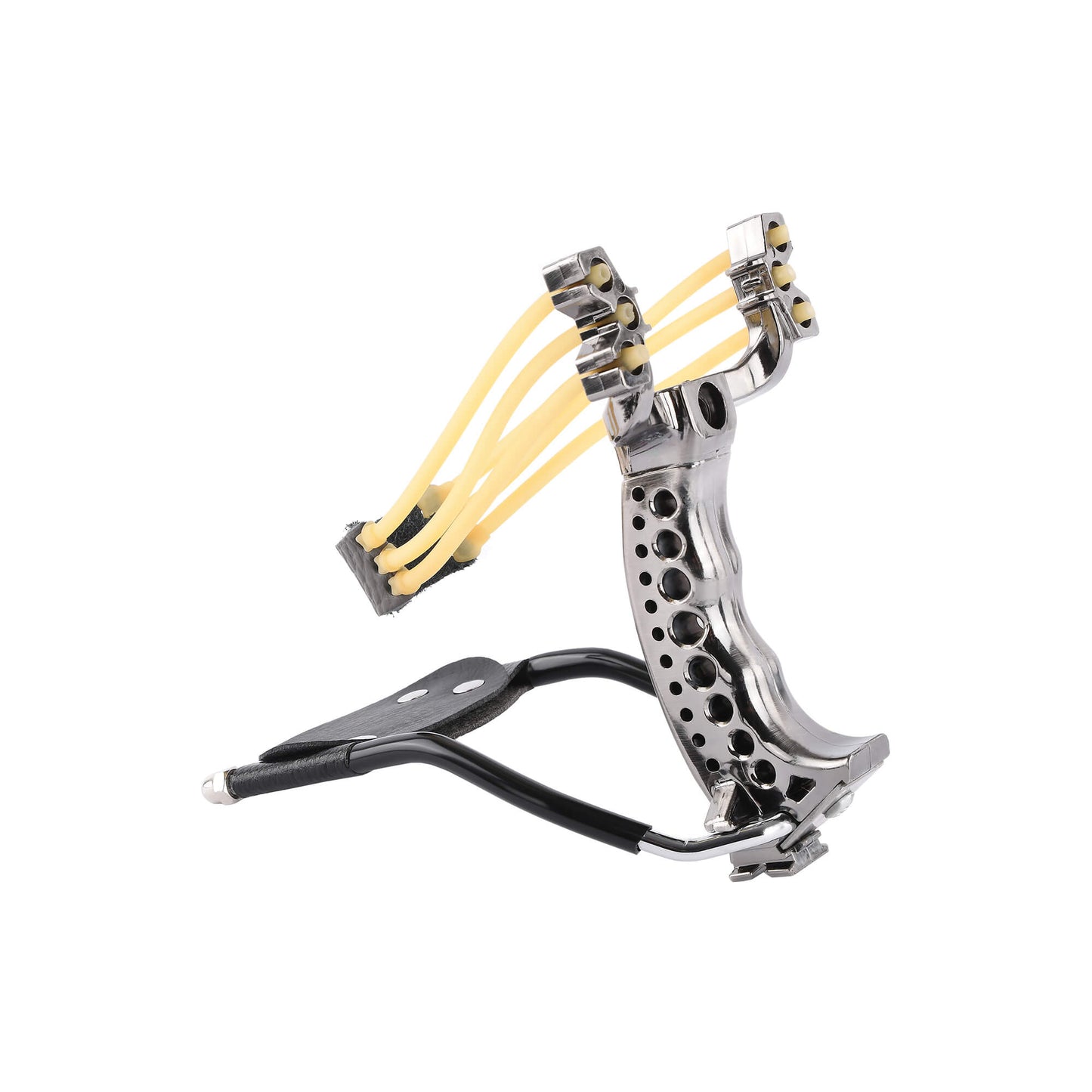 Ballista 01 Metal Slingshot: High-tension triple rubber bands, ergonomic grip, suitable for right and left-handed shooters.