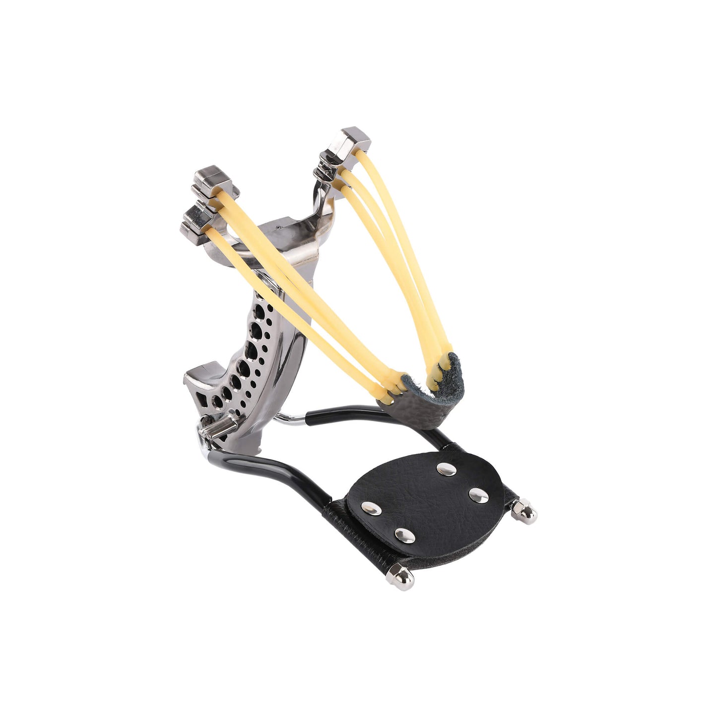 Ballista 01 Metal Slingshot: High-tension triple rubber bands, ergonomic grip, suitable for right and left-handed shooters.