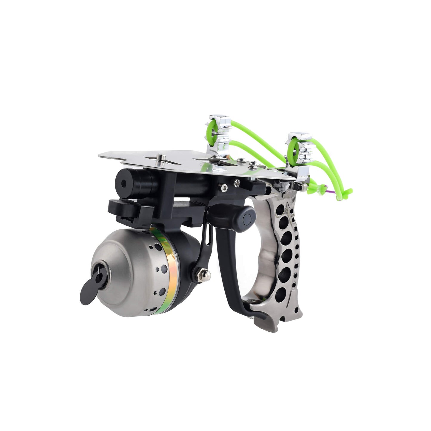 Fishing slingshot F-Ballista 02 with Fishing Reel, Fish Darts with Dart Box, Multi-point metal bow, Guard Plate, Laser Sight.