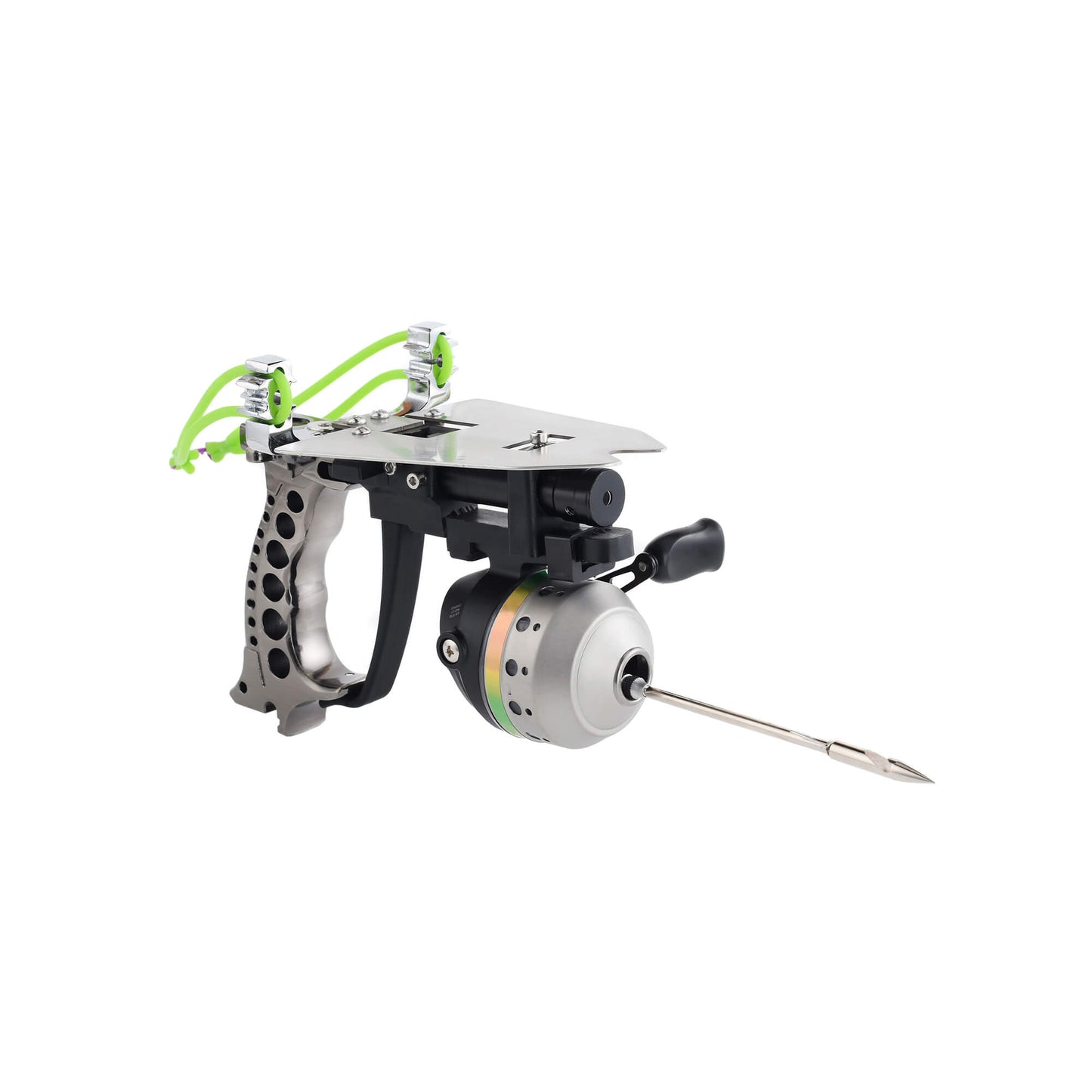 Fishing slingshot F-Ballista 02 with Fishing Reel, Fish Darts with Dart Box, Multi-point metal bow, Guard Plate, Laser Sight.
