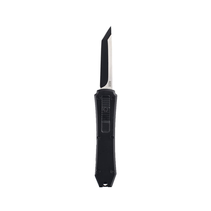 Hunting, fishing, EDC Mini automatic OTF knife Xkarve with american tanto blade, Aluminum Alloy handle and pocket clip.