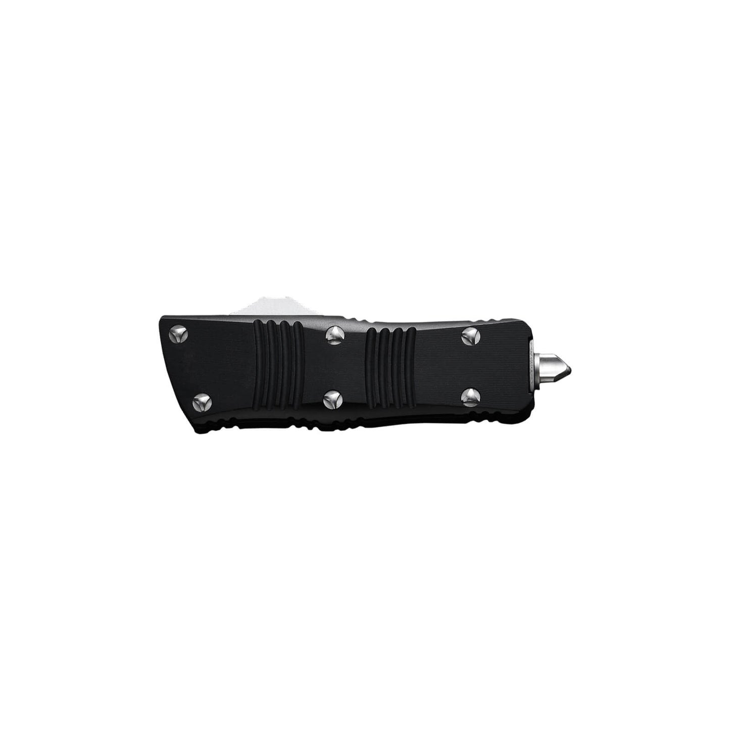 OTF Caliore compact CNC'ed sliding knife with a 1.95" D2 blade and 3.40" zinc Aluminum handle, lightweight at 0.14lbs.