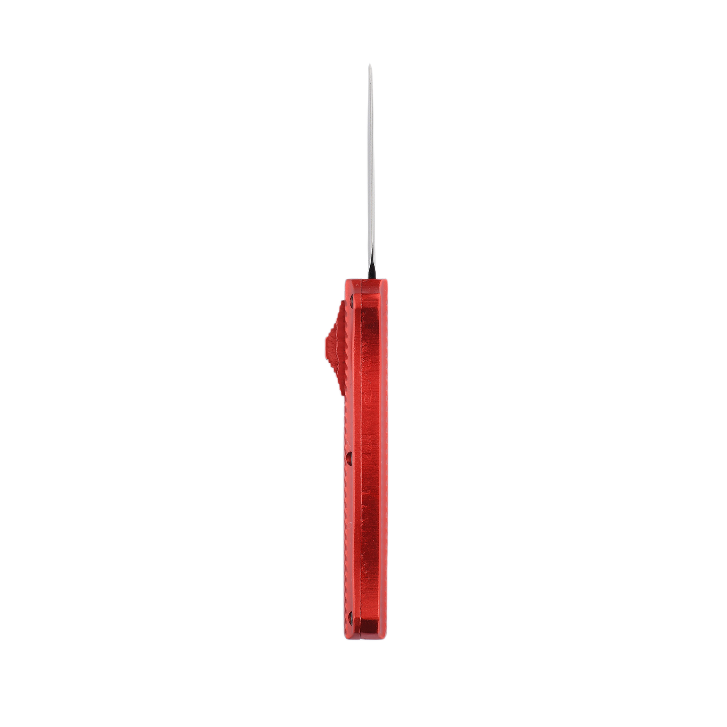 Glimmer mini OTF knife with dual-action, double-edge dagger blade and textured Aluminum Alloy handle for secure grip.