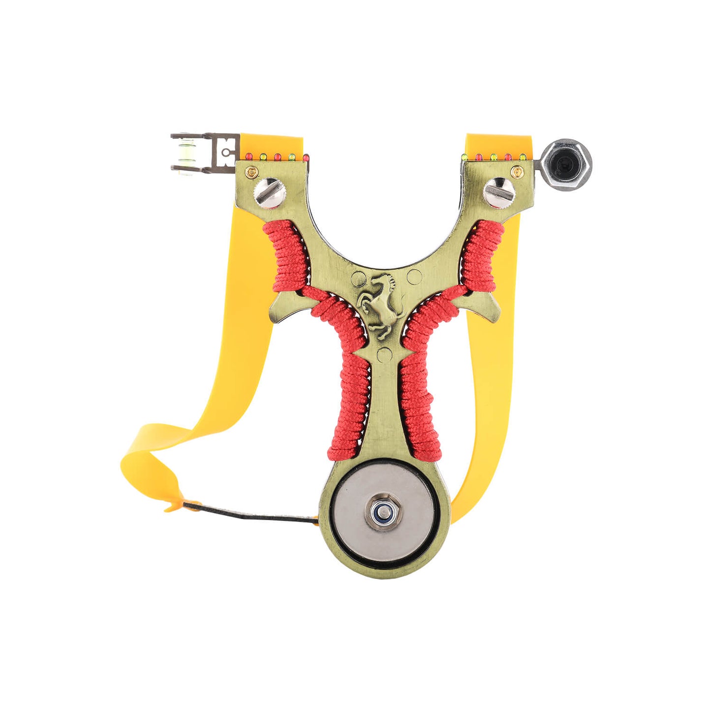 Ballista 10 Tactical slingshot with non-slip curved handle, and laser attachment, made of stainless steel, ABS, Gradienter.
