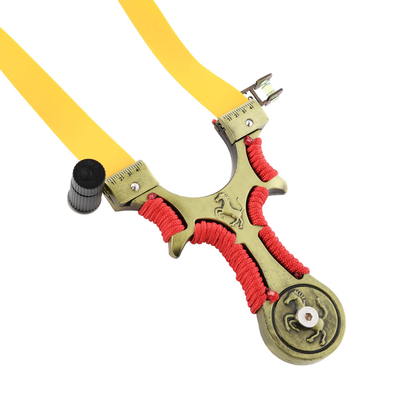 Ballista 10 Tactical slingshot with non-slip curved handle, and laser attachment, made of stainless steel, ABS, Gradienter.