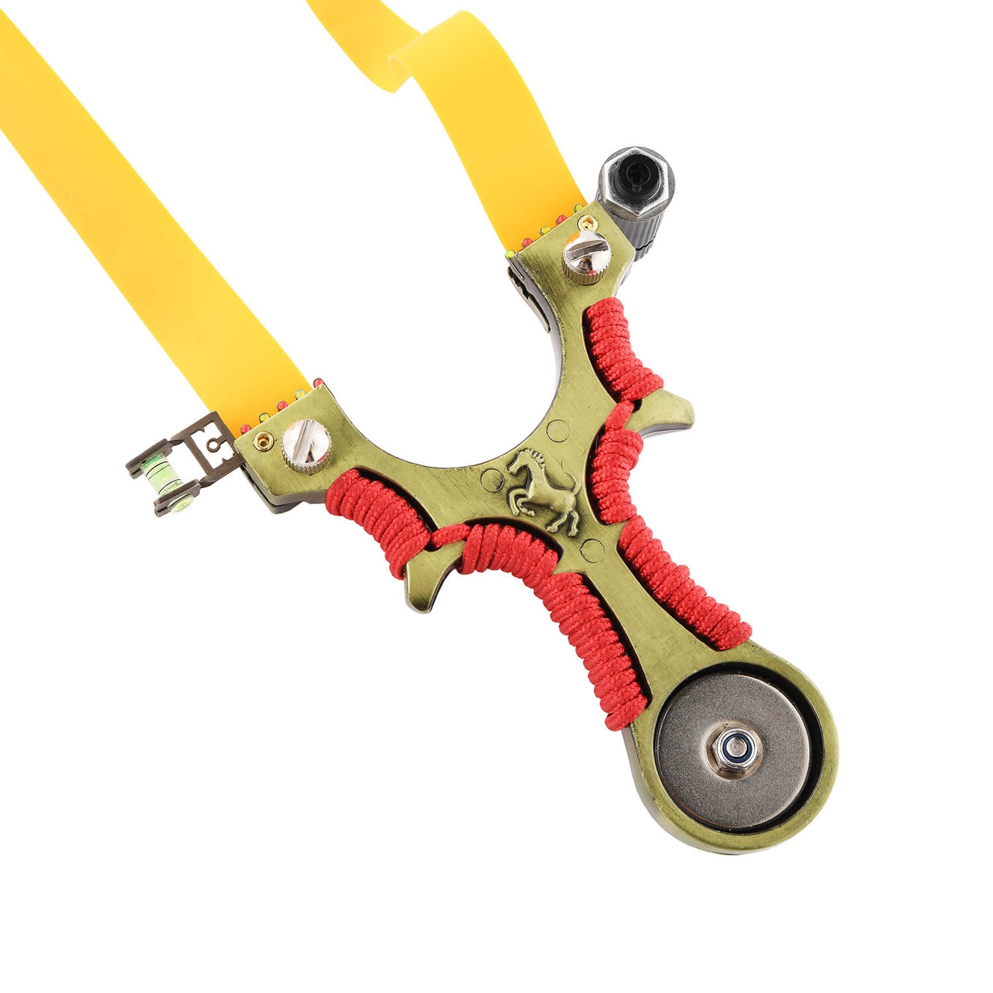 Ballista 10 Tactical slingshot with non-slip curved handle, and laser attachment, made of stainless steel, ABS, Gradienter.