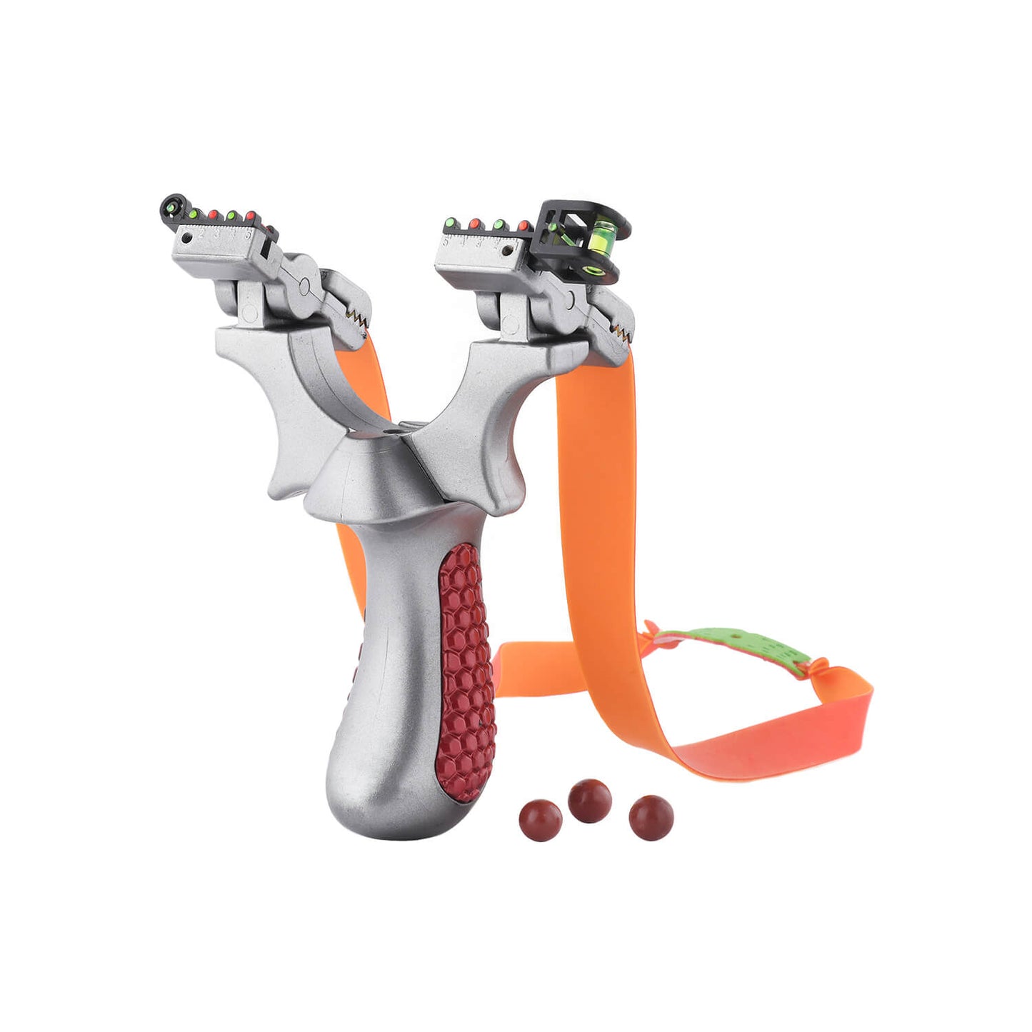 Ballista 14 Tactical slingshot with non-slip grip, curved handle for comfort, made of Stainless steel, ABS, Redwood.